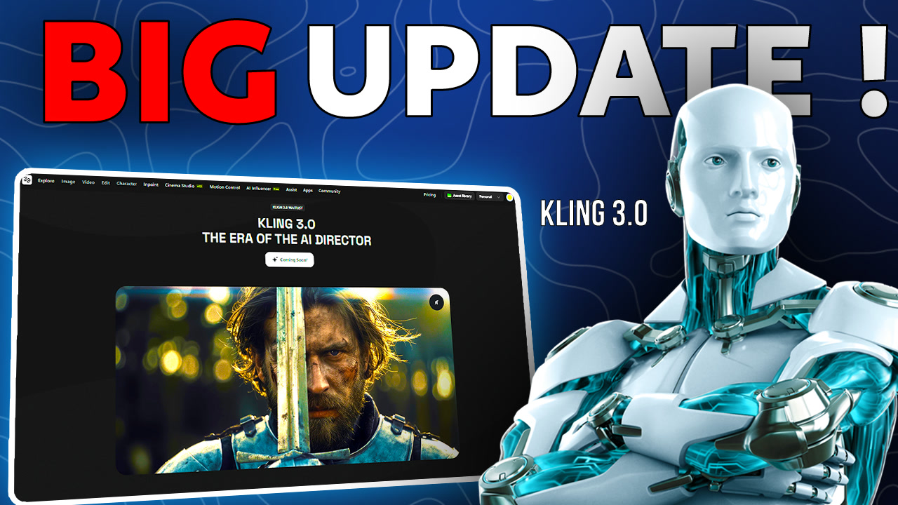 AI Big Update tech thumbnail with futuristic design